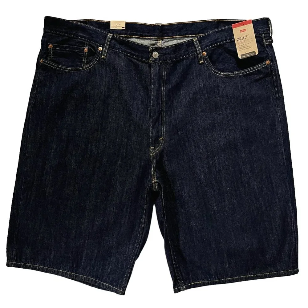 Levis 469 Mens Denim Shorts Size 46 Dark Blue Loose‎ Fit Casual & Stylish